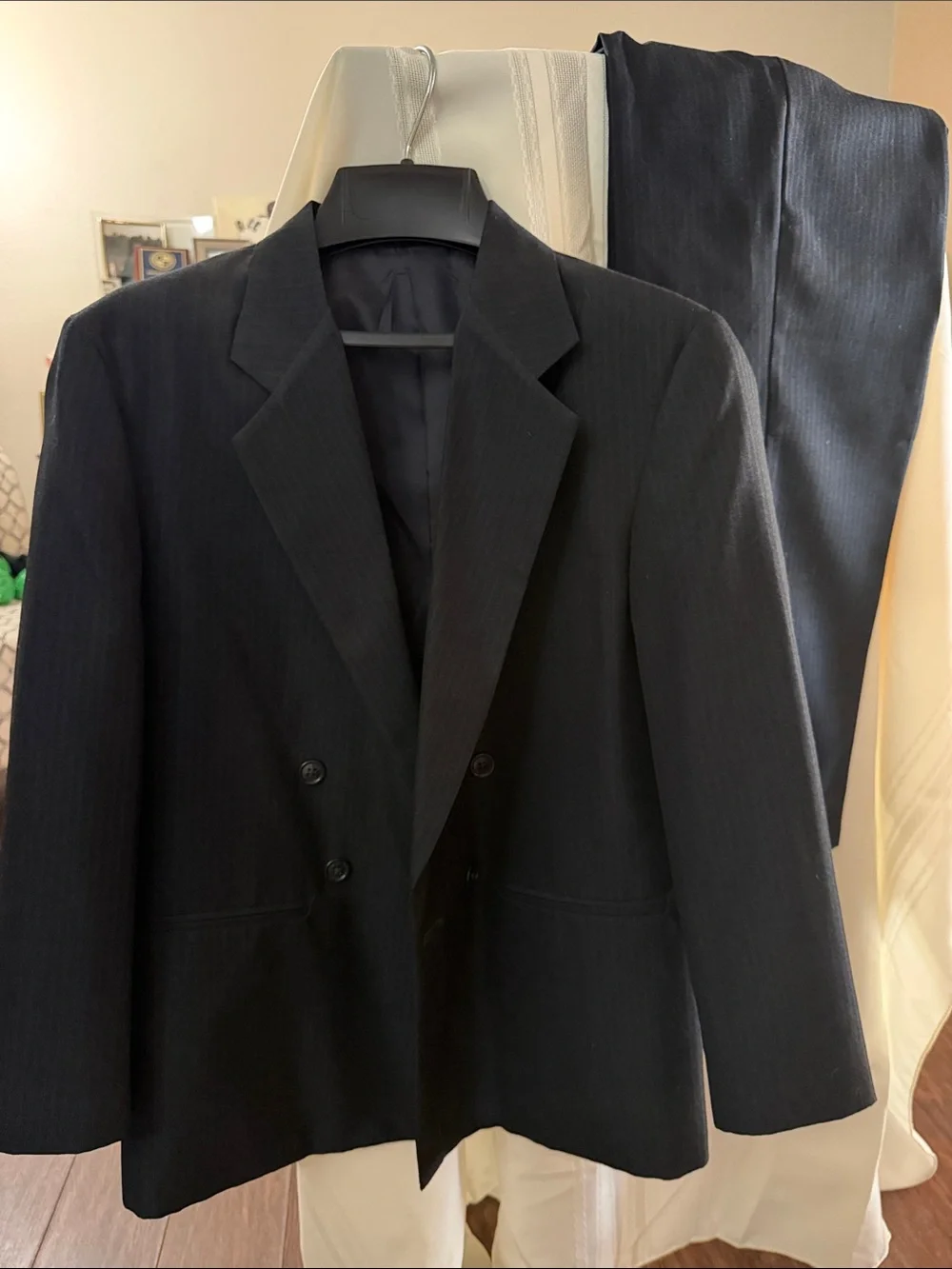 Van Heusen Boys Black Double-Breasted Suit Set